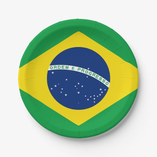 Brasilianische Flagge Pappteller (Vorderseite)