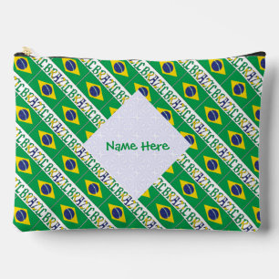 Brasilianische Flagge Personalisiert Tägliches Erb Zubehörtasche
