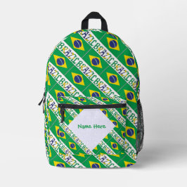 Brasilianische Flagge Personalisiertes Erbe Bedruckter Rucksack