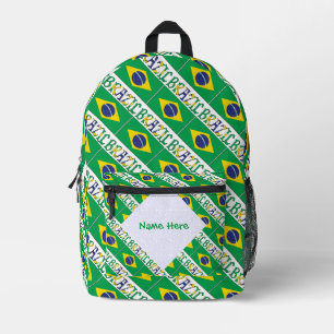 Brasilianische Flagge Personalisiertes Erbe Bedruckter Rucksack
