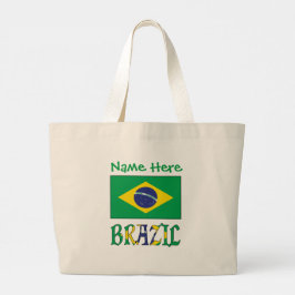Brasilianische Flagge Personalisiertes Erbe Jumbo Stoffbeutel