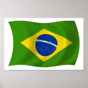 Brasilianische Flagge Poster Print