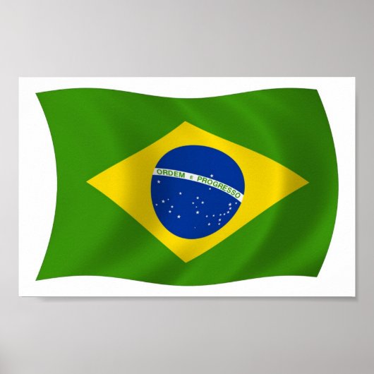Brasilianische Flagge Poster Print (Vorne)