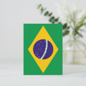 Brasilianische Flagge Postkarte (Stehend Vorderseite)