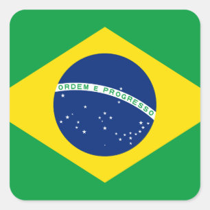 Brasilianische Flagge Quadratischer Aufkleber