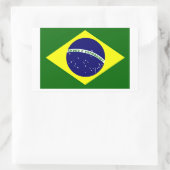 Brasilianische Flagge Rechteckiger Aufkleber (Tasche)