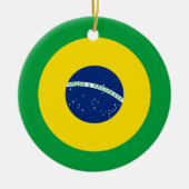 Brasilianische Flagge Roundel, runde brasilianisch Keramik Ornament (Vorne)