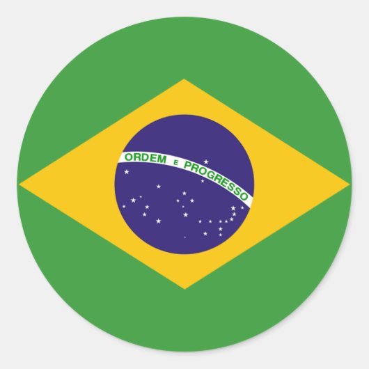 Brasilianische Flagge Runder Aufkleber (Vorderseite)