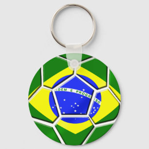Brasilianische Flagge Samba futebol Schlüsselanhänger