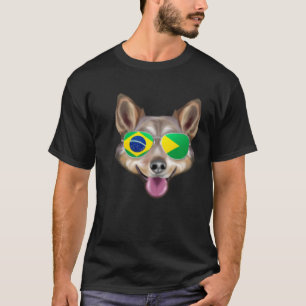 Brasilianische Flagge Schwedischer Vallhund Dog Br T-Shirt