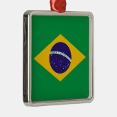 Brasilianische Flagge Silbernes Ornament (Rechts)