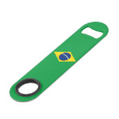 Brasilianische Flagge Stainless Steel Bottle Opene Speed Flaschenöffner (Rückseite Schrägansicht)