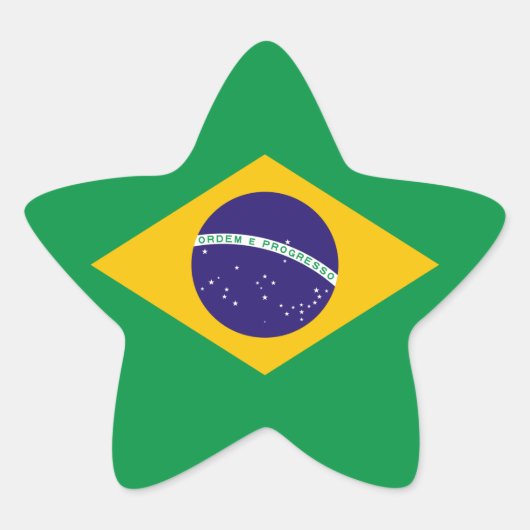 Brasilianische Flagge Stern-Aufkleber (Vorderseite)