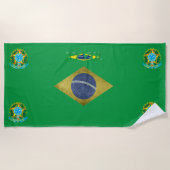 Brasilianische Flagge Strandtuch (Vorderseite)
