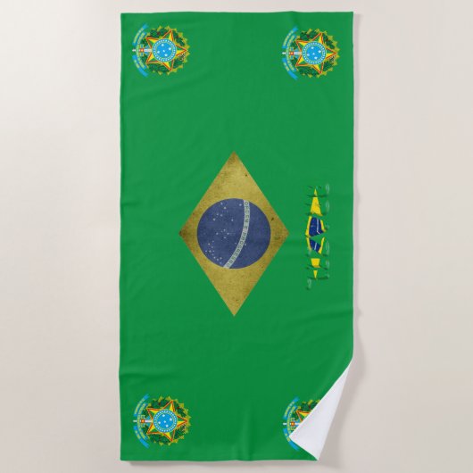 Brasilianische Flagge Strandtuch (Vorderseite)