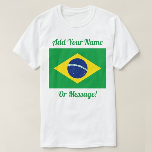 Brasilianische Flagge T-Shirt (Design vorne)