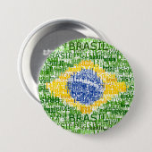 Brasilianische Flagge - Textbrasilien Button (Vorne & Hinten)