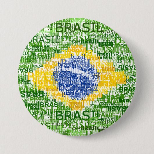 Brasilianische Flagge - Textbrasilien Button (Vorderseite)
