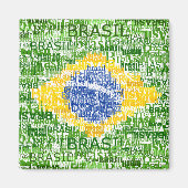 Brasilianische Flagge - Textul Brasilien Magnet (Vorne)
