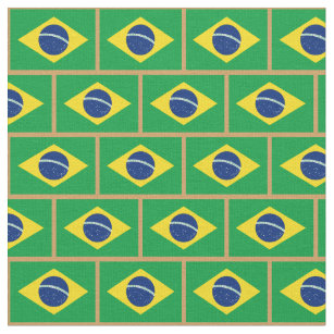 Brasilianische Flagge und brasilianische Modefabri Stoff