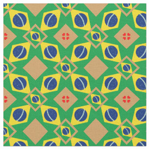 Brasilianische Flagge und brasilianische Trendy Fa Stoff