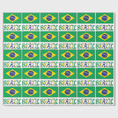 Brasilianische Flagge und brasilianisches Geplänke Geschenkpapier (Flach)