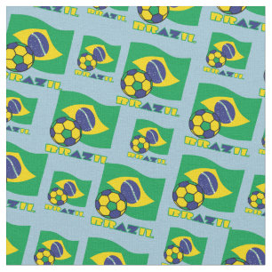 Brasilianische Flagge und Fußball Stoff