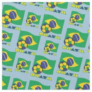 Brasilianische Flagge und Fußballball Stoff