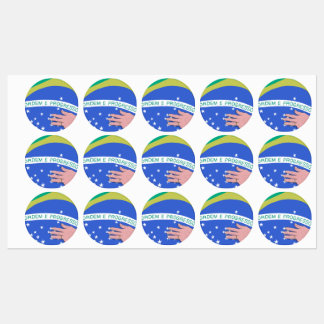 Brasilianische Flagge und Lulas Hand - Patriotisch Etiketten