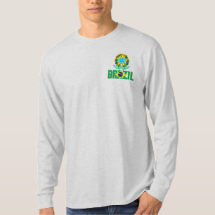 Brasilianische Flagge und Wappen Patriotisch T-Shirt