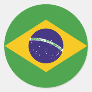 Brasilianische Flagge von Brasilien-Aufklebern Runder Aufkleber
