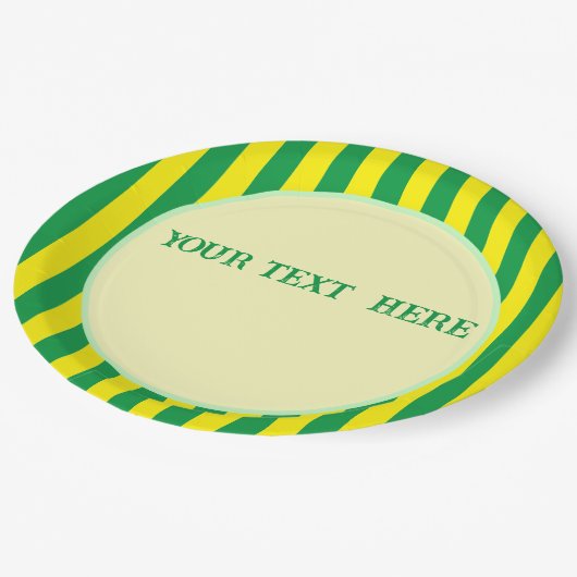 Brasilianische Flaggenfarben - Benutzerdefinierter Pappteller (Schrägansicht)