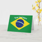 Brasilianische Flaggengrüßkarte mit benutzerdefini Karte (Gelbe Blume)