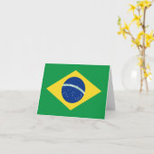 Brasilianische Flaggennotecard Karte (Gelbe Blume)