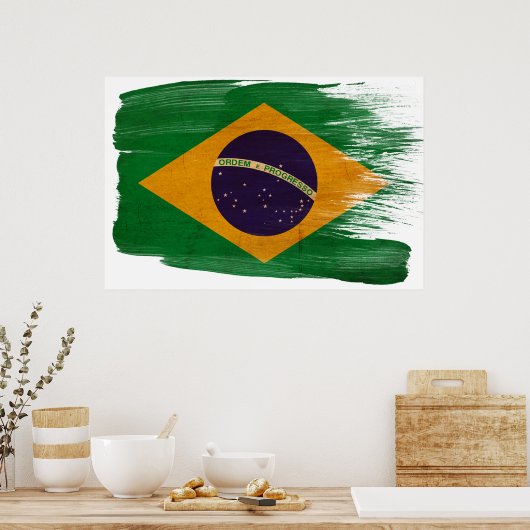 Brasilianische Flaggenposter Poster (Küche)