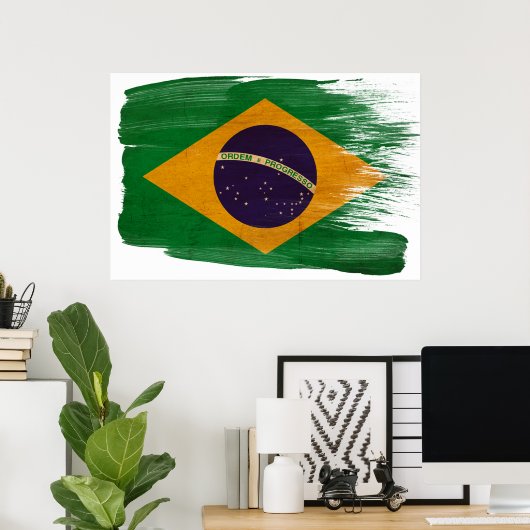 Brasilianische Flaggenposter Poster (Heimbüro)