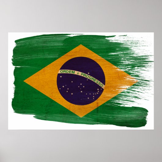 Brasilianische Flaggenposter Poster (Vorne)