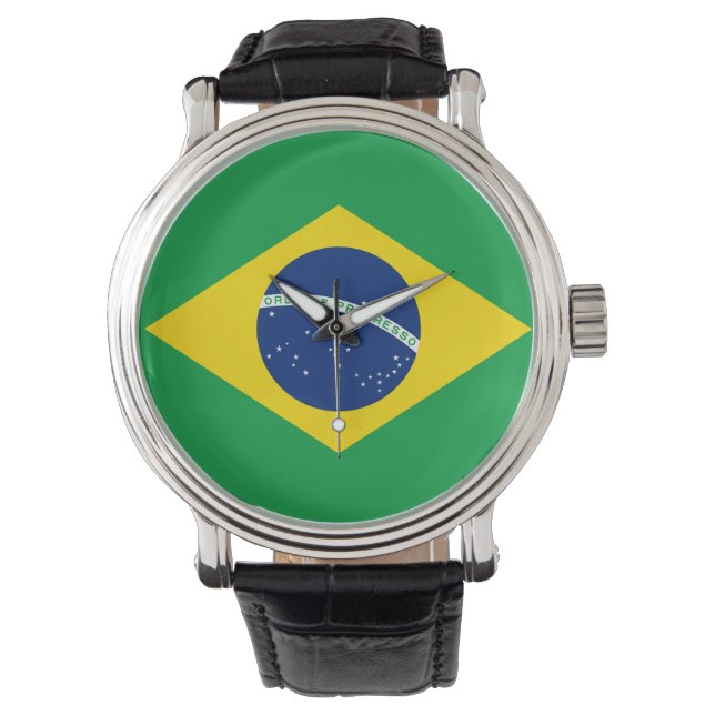 Brasilianische Flaggenüberwachung Armbanduhr (Vorderseite)