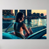 Brasilianische Frau auf einer Yacht bei Sunset Pai Poster (Vorne)