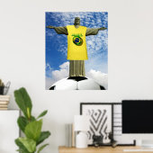Brasilianische Fußball-Brasilianer gewinnen Fußbal Poster (Heimbüro)