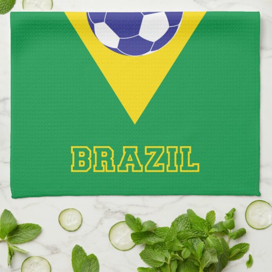 Brasilianische Fußballflagge Geschirrtuch (Gefaltet)