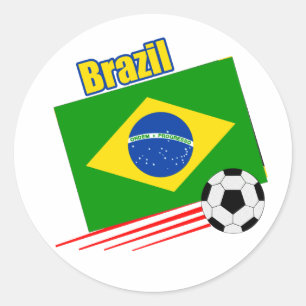 Brasilianische Fußballmannschaft Runder Aufkleber
