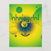 Brasilianische Geschenke Danke / Obrigado Gesicht Postkarte (Vorderseite)