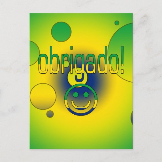 Brasilianische Geschenke Danke / Obrigado Gesicht Postkarte (Vorderseite)