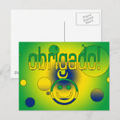 Brasilianische Geschenke Danke / Obrigado Gesicht Postkarte (Vorne/Hinten)