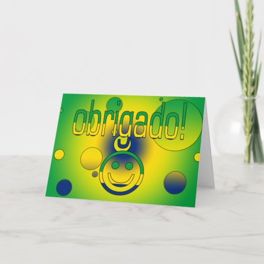 Brasilianische Geschenke danken Ihnen/Obrigado Dankeskarte (Vorderseite)