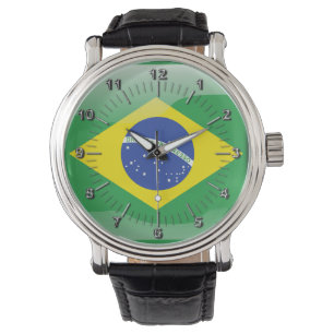 Brasilianische glatte Flagge Armbanduhr