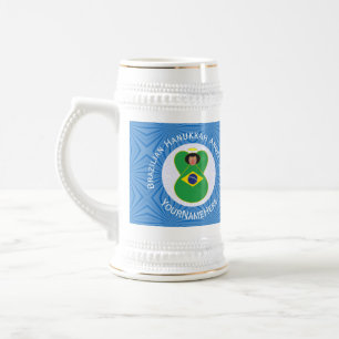 Brasilianische Hanukkah-Engelsflagge Personalisier Bierglas