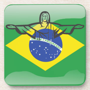 Brasilianische Hochglanzflagge Untersetzer