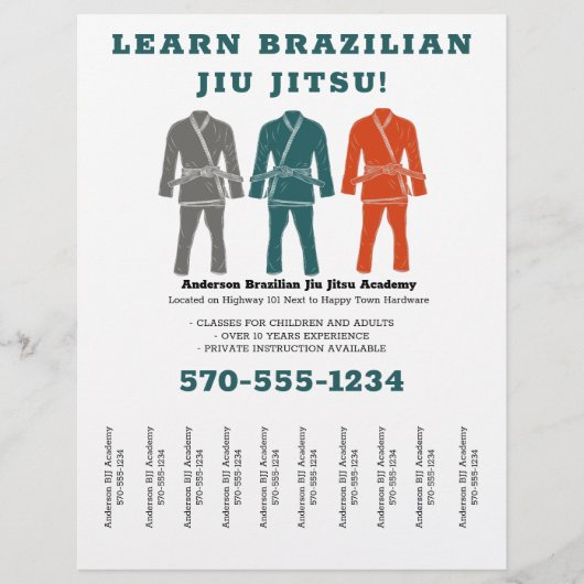 Brasilianische Jiu Jitsu BJJ-Lehren reißen sich ab Flyer (Vorne)